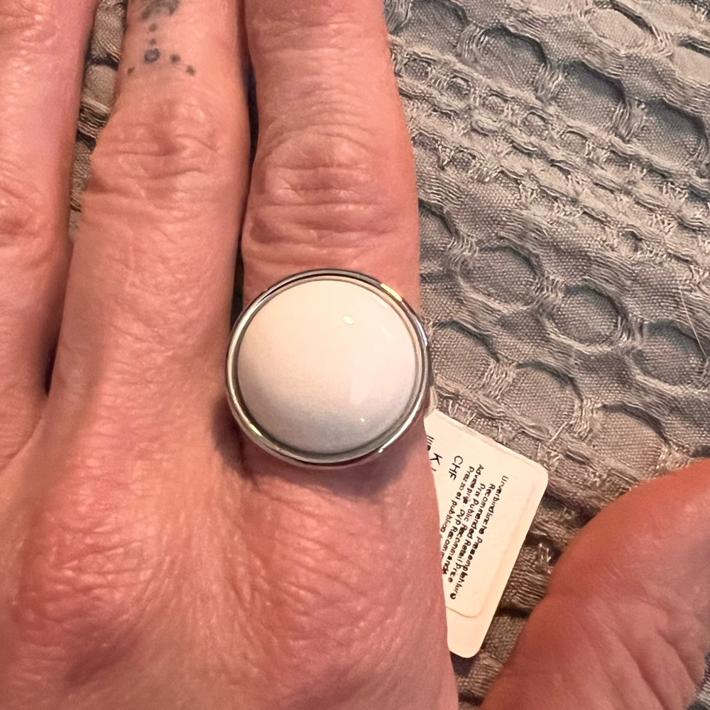 Calvin Klein White Dome Statement Ring